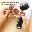 コンパクト2-in-1ミニバッグシーラー＆カッター - 食品保存、スナック、クッキーに最適なポータブルヒート真空シーラー - ブラック、キッチン必需品