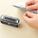 コンパクト2-in-1ミニバッグシーラー＆カッター - 食品保存、スナック、クッキーに最適なポータブルヒート真空シーラー - ブラック、キッチン必需品