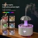 LEDライト付き300ml回転式レインドロップアロマセラピーエッセンシャルオイルディフューザー - 静かなミスト加湿器、自動シャットオフ、家庭・オフィス・ヨガ・瞑想＆スパデコ用コンパクトデザイン