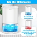 コンパクトホーム除湿機 - 静かな動作、ベッドルーム・地下室・クローゼット＆ミラー用の吸湿・防塵機能 - 110V-130V、白色、USプラグ
