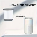 EJ-JHQ01 空気清浄機用 交換フィルター 2個入り、非静電 HEPA カートリッジ、活性炭フィルター、プラスチック素材、電池不要