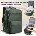 新モデル 大容量真空圧縮バックパック - 耐久性ナイロン、調整可能なストラップ、複数のコンパートメント、タブレットスロット、ボトルホルダー、トロリー用スリーブ、手洗い可能、旅行・ビジネス用、旅行必需品バッグ | ミニマリストバックパック | 調整可能なストラップバッグ