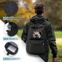 1個 猫プリント 大容量バックパック - 耐久性と軽量のナイロン製ラップトップバッグ、調節可能なストラップ付き、旅行、ハイキング、学校、日常通勤に最適 - ポリエステル裏地、ジップクロージャー