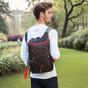 軽量折りたたみハイキングバックパック - アウトドア、ゴルフ、スポーツ用ショルダーパック - 耐久性ポリエステル製、調整可能なストラップ付き、ジッパー閉じめ、マルチコンパートメント - ブラック（赤アクセント）、オレンジ、ネイビーブルー、アオカラーの選択肢、通気性メッシュバッグパック、旅行用バックパック