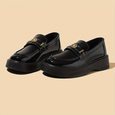 女性用ローカット英国スタイルプラットフォ...