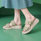 エレガントな夏用プラットフォームスライド...