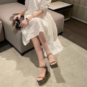 ウェッジソール サンダル レディース 厚底 ストーム 夏 ジュート 美脚 オシャレ バックストラップ 無地 11cmヒール 海辺 休暇 軽量 黒 歩きやすい 女性用 普段履きスタッズ 滑らない 痛くない 厚底サンダル