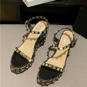 ウェッジソール サンダル レディース 厚底 ストーム 夏 ジュート 美脚 オシャレ バックストラップ 無地 11cmヒール 海辺 休暇 軽量 黒 歩きやすい 女性用 普段履きスタッズ 滑らない 痛くない 厚底サンダル