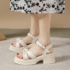 女性の快適なプラットフォームサンダル -...