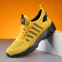 メンズ通気性メッシュランニングスニーカー - ロートップレースアップデザイン、滑り止めPUソール、軽量＆耐久性カジュアルウェア・ランニング・アウトドア活動用、オールシーズン快適