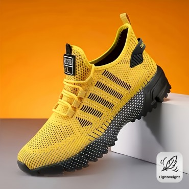 メンズ通気性メッシュランニングスニーカー...