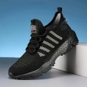 メンズ通気性メッシュランニングスニーカー - ロートップレースアップデザイン、滑り止めPUソール、軽量＆耐久性カジュアルウェア・ランニング・アウトドア活動用、オールシーズン快適