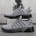 メンズ通気性メッシュランニングスニーカー - ロートップレースアップデザイン、滑り止めPUソール、軽量＆耐久性カジュアルウェア・ランニング・アウトドア活動用、オールシーズン快適