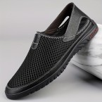 メンズ 軽量通気性スリッポンスニーカー ...