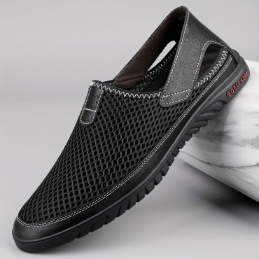 メンズ 軽量通気性スリッポンスニーカー ...