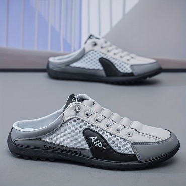 男性用の通気性のあるニットカジュアルスポ...