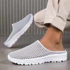 メンズ ソリッド スリップオン ホローア...