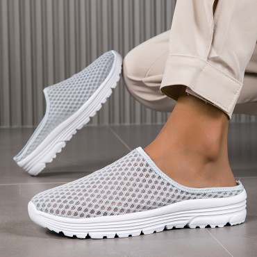 メンズ ソリッド スリップオン ホローア...