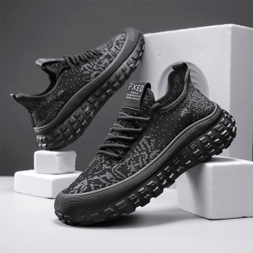 メンズ通気性ニットスニーカー - 厚手の...