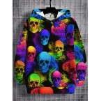 メンズ カラフルスカルプリント フーディ...