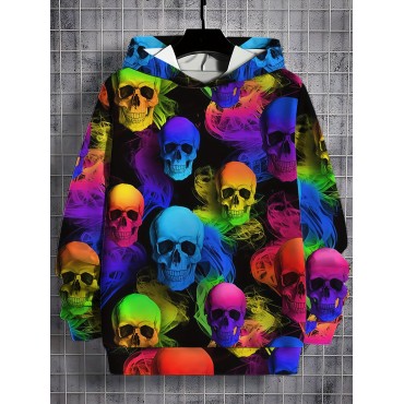 メンズ カラフルスカルプリント フーディ...