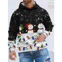 メンズ ノベルティ クリスマス フーディー - カジュアル プルオーバー、ユニークなプリント、ポリエステル、洗濯機可 - 秋冬に最適