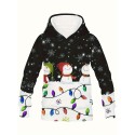 メンズ ノベルティ クリスマス フーディー - カジュアル プルオーバー、ユニークなプリント、ポリエステル、洗濯機可 - 秋冬に最適