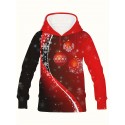 メンズ ノベルティ クリスマス フーディー - カジュアル プルオーバー、ユニークなプリント、ポリエステル、洗濯機可 - 秋冬に最適