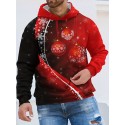 メンズ ノベルティ クリスマス フーディー - カジュアル プルオーバー、ユニークなプリント、ポリエステル、洗濯機可 - 秋冬に最適