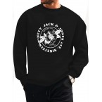 メンズ ブラック 幾何学プリント カジュ...