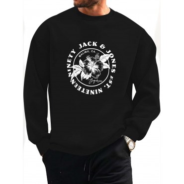 メンズ ブラック 幾何学プリント カジュ...