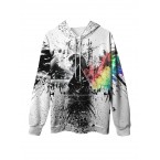 メンズ カラフルイーグルプリント フーデ...