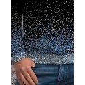 星空グラデーションプリントパーカー - 100%ポリエステルカジュアルフード付きスウェットシャツ、ポケット付き、伸縮性のあるレギュラーフィットニット生地 - ファッショナブルなプルオーバーパーカー