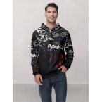 メンズ3Dレタープリントフーディー - ...